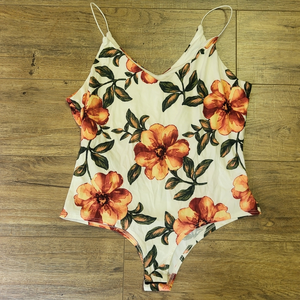 Discreet Floral Bodysuit - Size Large.
